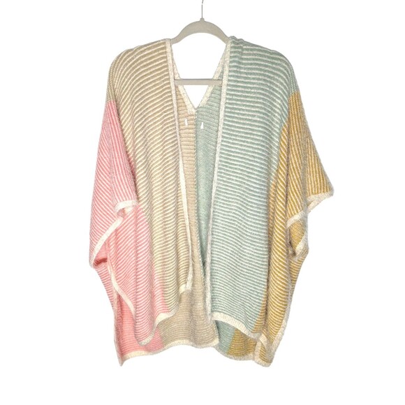 House Of Harlow 1960 Rainbow Eyelash Kimono Cardigan Sweater Women's OS *TAG* - Picture 1 of 14